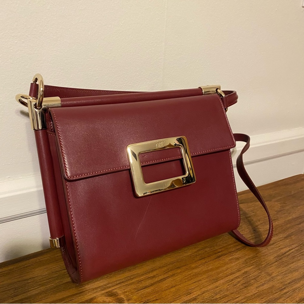 Roger Vivier small viv satchel Burgundy Leather Shoulder Bag